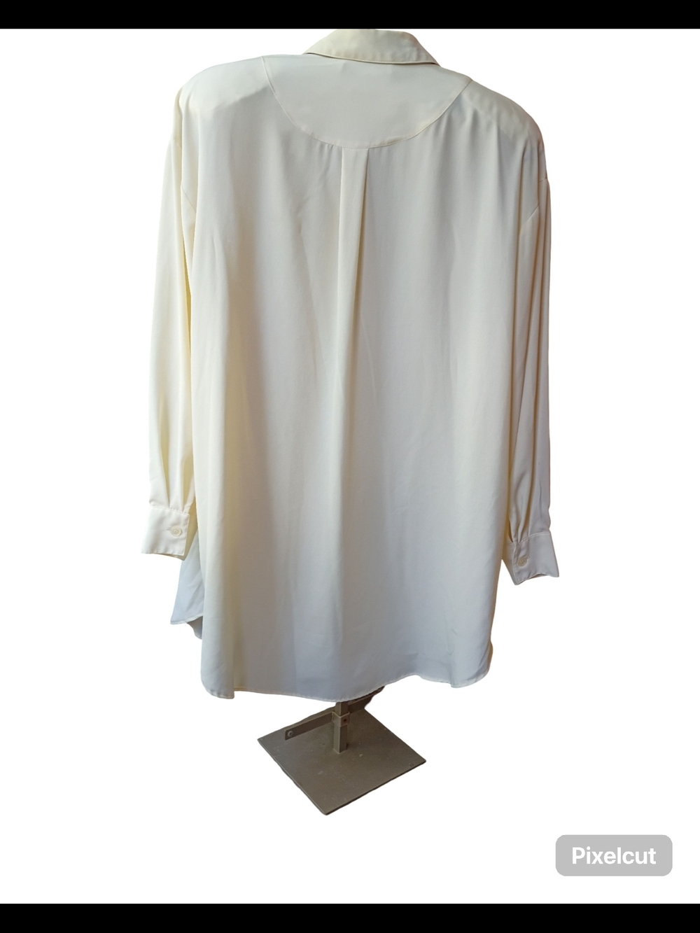 Vintage 90s Western Cream Button-Front Blouse with Pin-Tuck Front Size Large - Picture 4 of 9